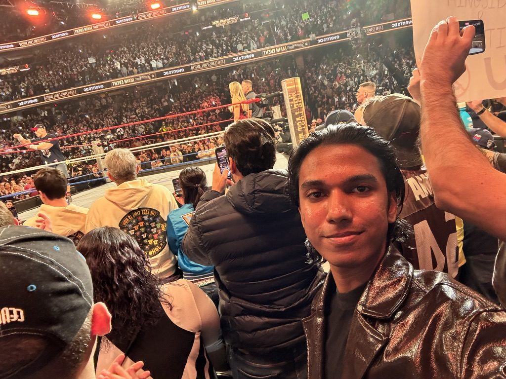 Priyam ringside at John Cena's last match, December 2025